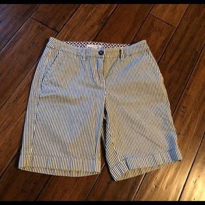 Boden Blue & White Striped Bermuda Walking Shorts